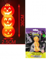 Collar Calabaza para Halloween con Luz x 12 Unds.Medida : 1.47 cm aprox.