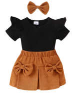 Conjunto Polera con Falda y Cintillo de Niña x 12  Unds. Talla: 0 a 24 Meses.