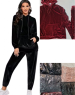 Conjunto Buzo Plush de Mujer con Gorro Colores Surtidos x 60  Unds Talla: S /M - L / XL