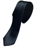 Corbata de Hombre Color Negro Poliéster x 12 Unds. Medida:1.30 x 4.5 cm aprox