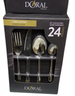 4 Juegos Cubiertos  Acero Inoxidable (1 Set : Trae 24 PCS)