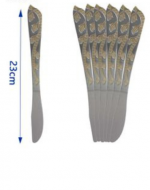 6 Set de Cuchillos Metal con Borde Platedo. Medida: 23 cm aprox. (Cada Set trae 6 PCS)