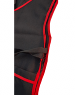 Delantal para Asistente Color Negro con Lineas Rojo  x 6 Unds. Talla: Estándar
