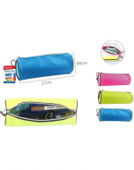 Estuche Escolar Cilíndrico Fluor Colores Surtidos x 6 Unds. Medidas: 21 x 6 cm aprox