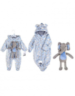 Enterito para Bebé con Peluche x 4 Unds. Talla: 0 a 3 - 3 a 6 - 6 a 9 Meses.