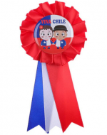Escarapela Tricolor Fiesta Patrias Viva Chile  x 12 Unds.Medida: 7 x 15 cm aprox.