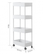 Estante Organizador de Plástico con Ruedas x 2 Unds. Medida: 90 x 40.5 x 22.5 cm aprox.