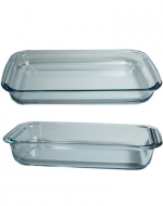 Fuente de Vidrio Rectangular para Horno x 4 Unds. Medida: 3 litros aprox.