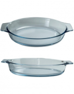 Fuente de Vidrio Ovalada para Horno con Asas x 4 Unds. Medida: 800 ml aprox.