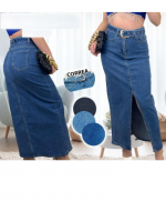 Falda Larga Jeans Elasticada x 12 Unds Talla: S - M - L - XL