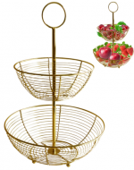 Frutera de Metal 2 Nivel  x 2 Medida: 45 x 29.8 cm aprox.