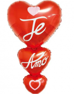 Globo Metálico Corazón x 12 Unds. Medida: 49 x 96 cm aprox.