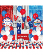 4 Set de Globos Decoración Viva Chile (1 Set Trae: 39 PCS)