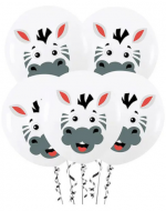 12 Set de Globos Látex Zebra (1 Set Trae: 5 PCS) Medida: 30 cm aprox.