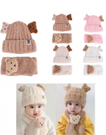 Gorro con Bufanda de Bebe Colores Surtidos x 12 Unds.