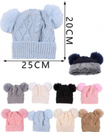 Gorro de Lana con Chiporro Colores Surtidos x 12 Unds. Medida: 20 x 24 cm aprox.