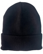 Gorro de Lana con Interior Polar 100 % Poliester Color Negro x 12 Unds.