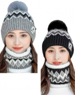 Gorros con Cuello de Lana Colores Surtidos x 12 Unds.