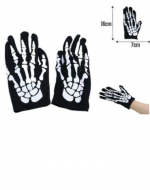 Guantes Esqueleto de Halloween x 12 Unds. Medida: 18 x 7 cm aprox.