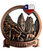 Imán Metal de Chile Torres del Paine x 12 Unds.