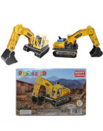 6 Set Puzzle 3D Excavadora (1 Set trae 27 Piezas) Medida: 21 x 16 cm aprox.