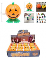 Juguetes con Cuerda Halloween Calabaza x 12 Unds. Medida: 6.5 cm aprox.