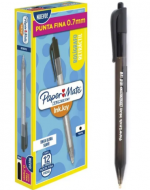 3 Cajas de Lápiz Pasta Retráctil Papermate Color Negro (1 Caja Trae 12 PCS)