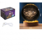Lampara  Bola de Cristal 3D Recargable con USB  x 4 Unds. Medida:  7 x 6 cm aprox.