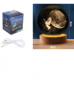 Lampara  Bola de Cristal 3D Recargable con USB  x 4 Unds. Medida: 9 x 8 cm aprox.