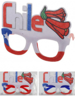 Lentes Bandera de Chile x 6 Unds. Medida: 18.2 x 11.6 cm aprox.