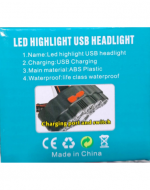 Linterna para Cabeza Recargable USB x 4 Unidad. Medida : 11 cm aprox.