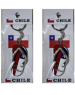 Llavero Metálico de Chile x 12 Unds.