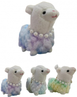 Llavero Peluche Llama con Collar Colores Surtidos x 12 Unds.