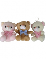 Llavero Peluche Osito con Lazo Colores Surtidos x 12 Unds.