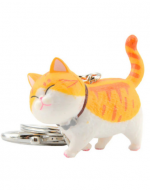 Llavero Figura de Gato Rubio con Blanco x 12 Unds. Medida: 4 x 4.6 cm aprox.