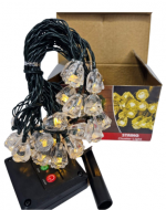 Luces  Amarilla Solar Rosas 30 Led  x 4 Unds.Medida: 5 Mt aprox.
