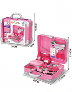 6 Set Maleta de Belleza Infantil 2 en 1(1 Set Trae: 22 PCS) Medida: 20 x 8 x 19.6 cm aprox.