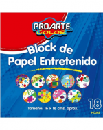 Block Papel Entretenido 18 Hojas PROARTE x 12 Unds. Medidas : 16 x 16 cm aprox