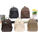 Mochila Eco Cuero con Diseño Colores Surtidos x 6 Unds. Medida: 28 x 12 x 35 cm aprox.