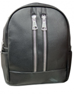 Mochila Eco Cuero Doble Cierre Colores Surtidos x 3 Unds.