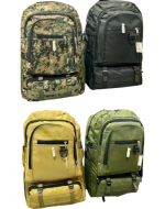 Mochila Militar Colores Surtidos  x 12 Unds. Medida: 65 x 40 cm aprox.