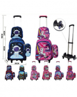 6 Set de Mochila con Ruedas Lonchera y Estuche.( 1 Set Trae: 3 PCS)