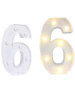 Número 6 con Luz Amarilla Led x 4 Unds.Medida: 22 x 10 cm aprox.