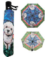 Paraguas de Cartera Automático Perrito Maltés x 4 Unds. Medida: 30 cm aprox.