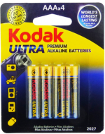 10 Set de Pilas Marca KODAK Ultra Premium Alkaline Tipo AAA (1 Set Trae 4 PCS)