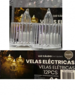 Vela Led  Acrílica  con Pila  x 24  Unds. Medida : 3 x 4 cm aprox
