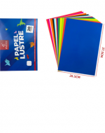 12 Set de Papel Lustre (1 Set Trae: 20 Hojas, 12 Colores)Medida: 26.5 x 37.5 cm aprox.