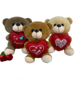 Peluche Oso Corazón Te Amo x 4 Unds.Medida: 20 cm aprox.
