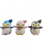 Llavero Peluche Pingüino con Sombrero Colores Surtidos x 12 Unds.