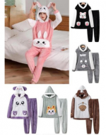 Pijama de Mujer Plush Colores Surtidos x 12 Unds. Talla: Estándar